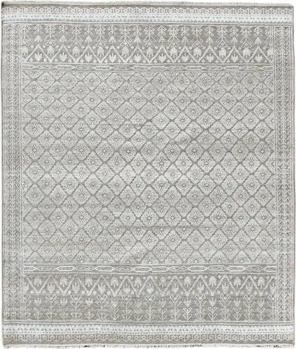 Modern Loom Winslow Beige Hand Knotted Silk Rug