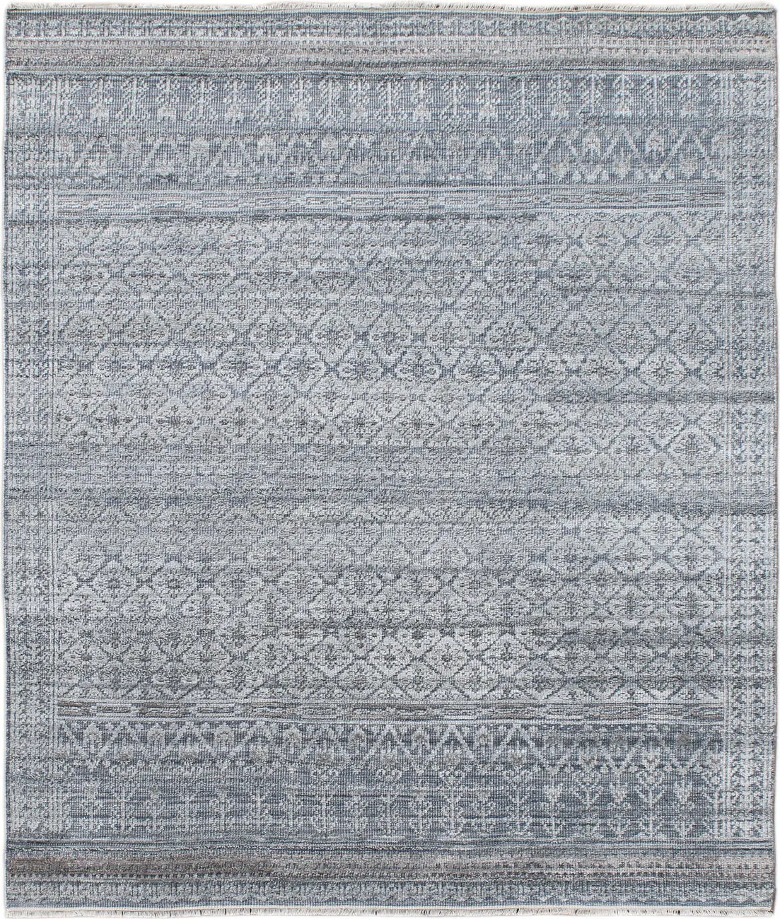 Modern Loom Winslow Gray Hand Knotted Silk Rug