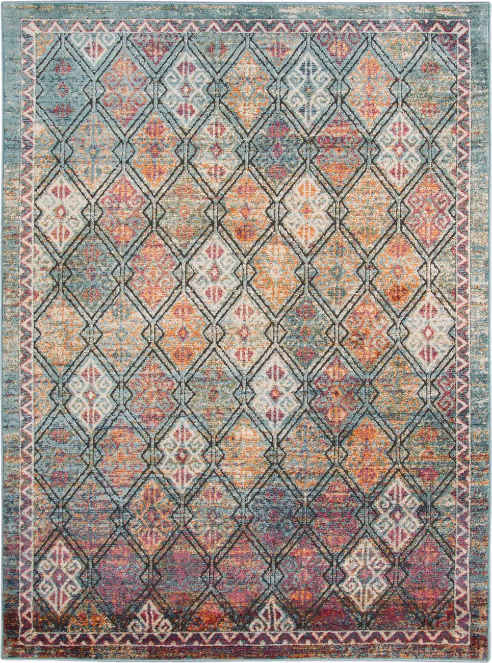 Modern Loom Xavier Multi-Colored Power Loomed Synthetic Rug