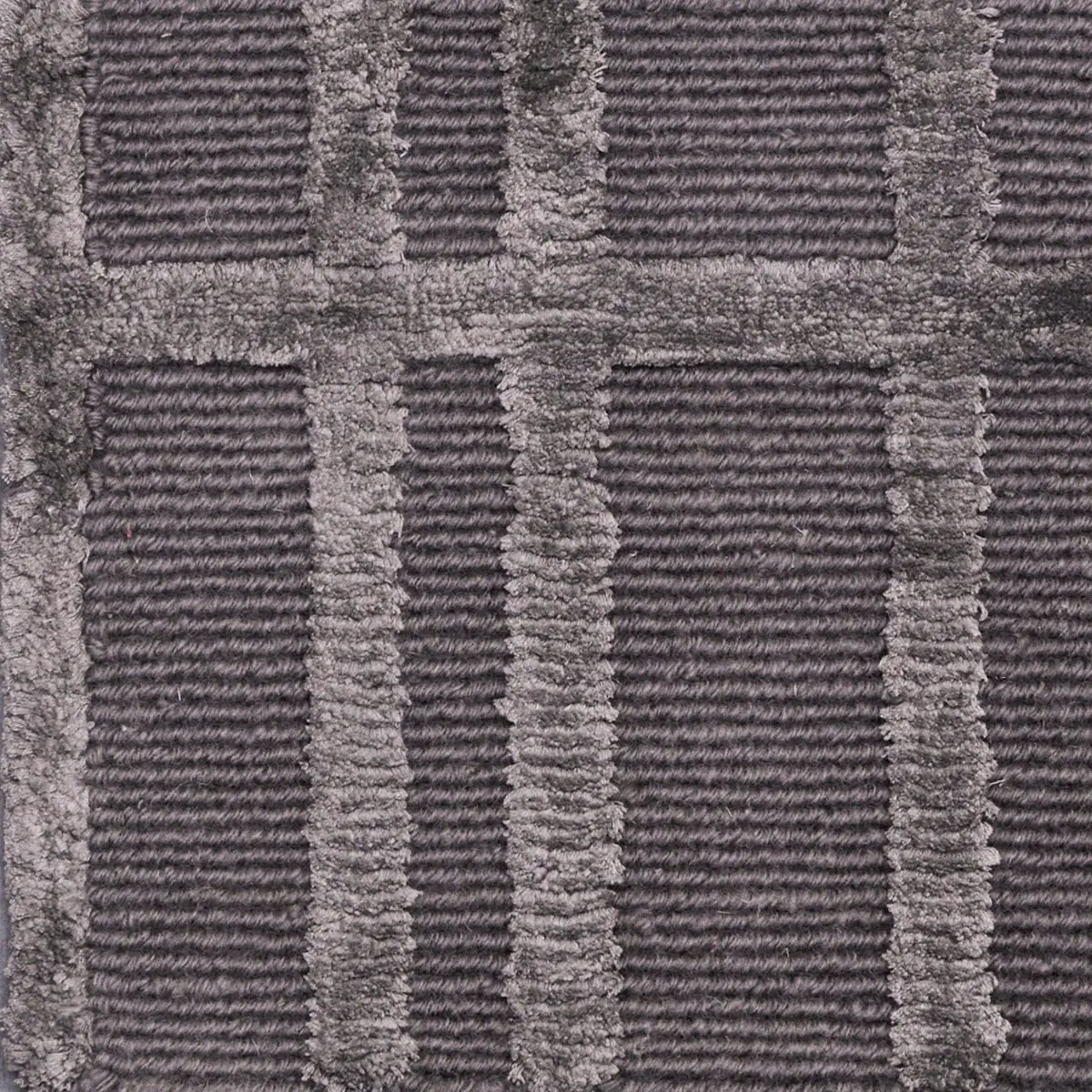 I and I Gray Patterned Silk Rug