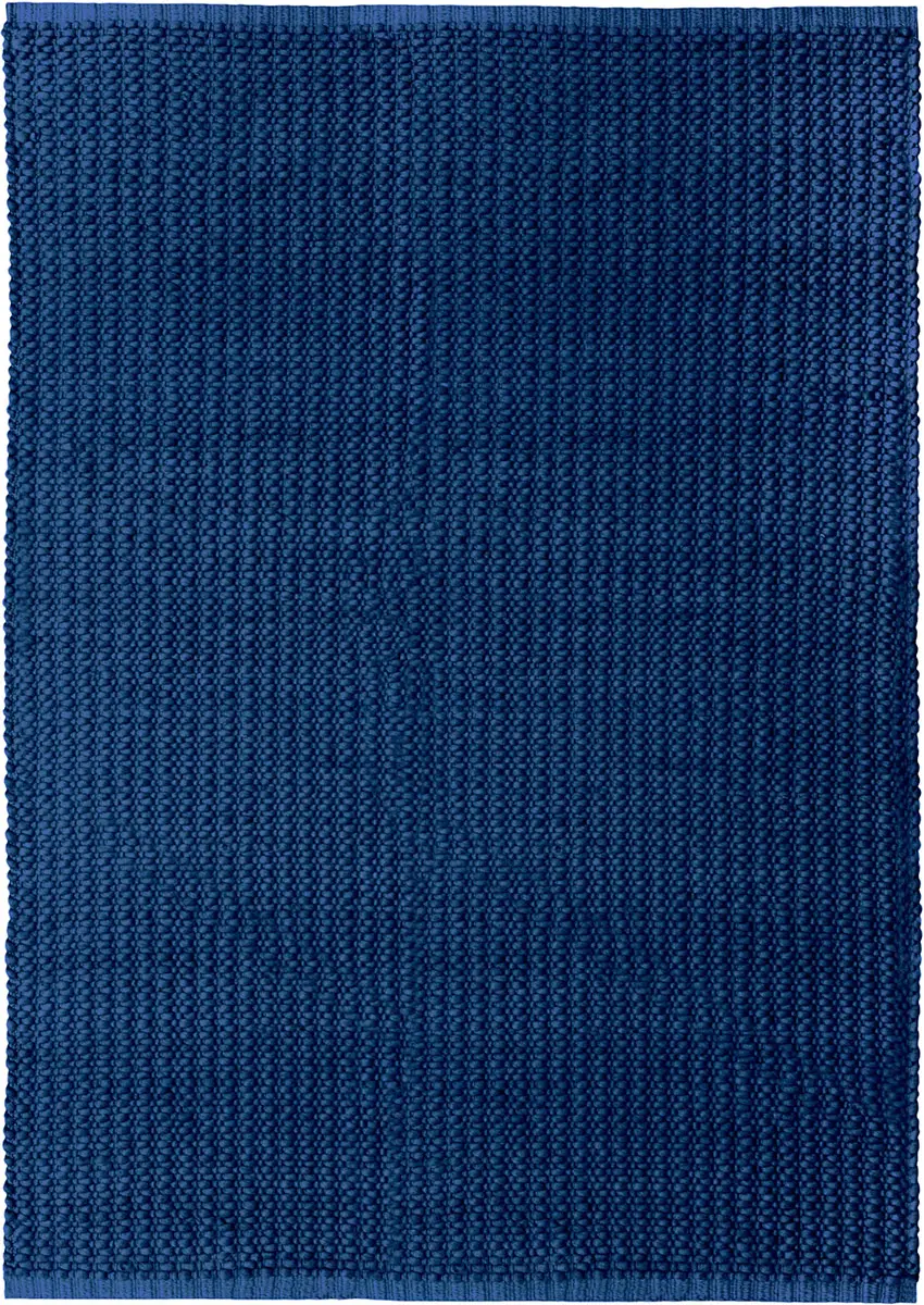I and I Blue Solid Color Cotton Rug