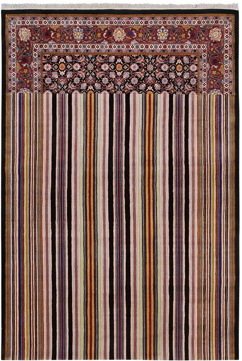 I and I Red Abstract Cotton Rug