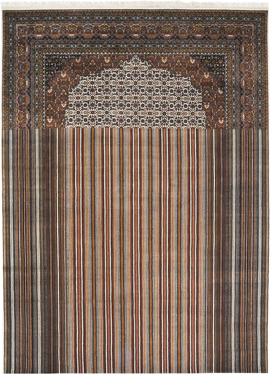 I and I Brown Abstract Cotton Rug 2