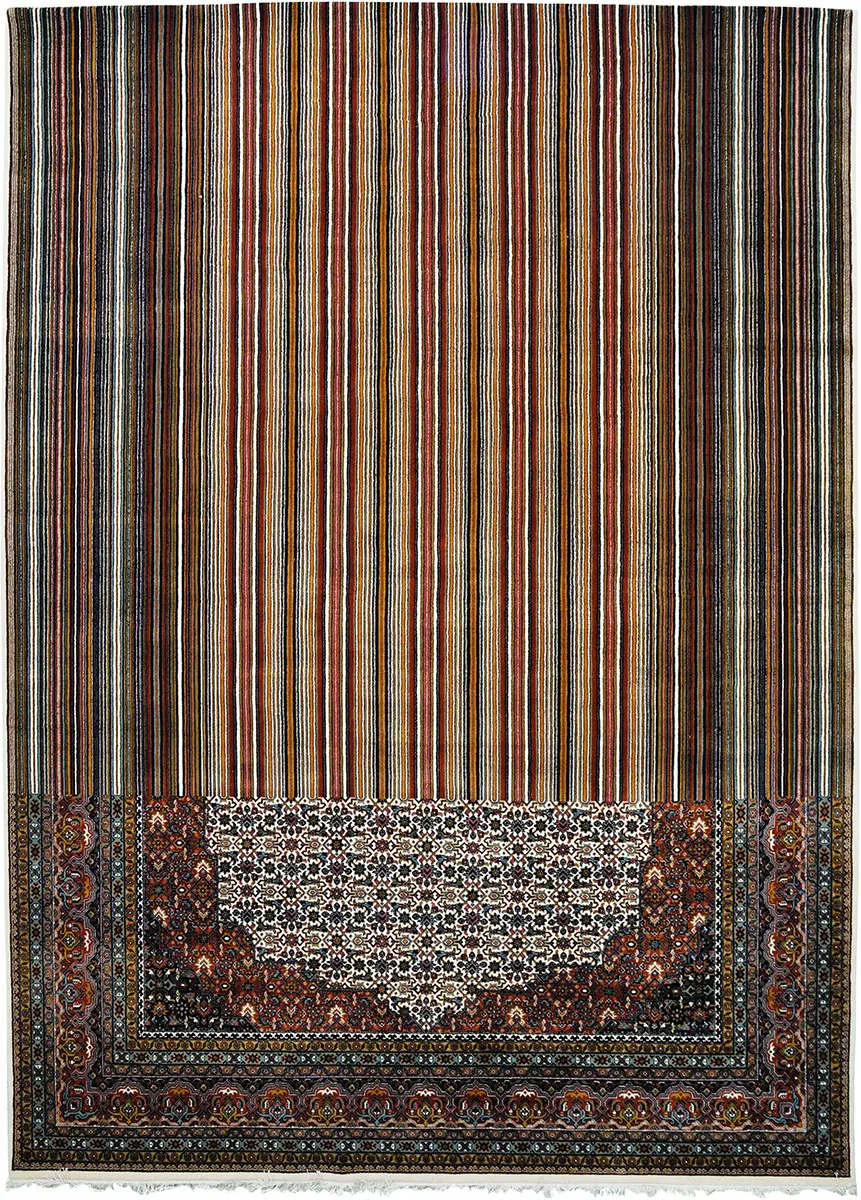 I and I Brown Abstract Cotton Rug