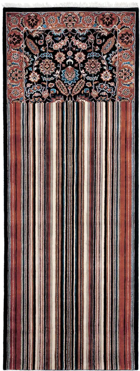 I and I Red Abstract Cotton Rug 2