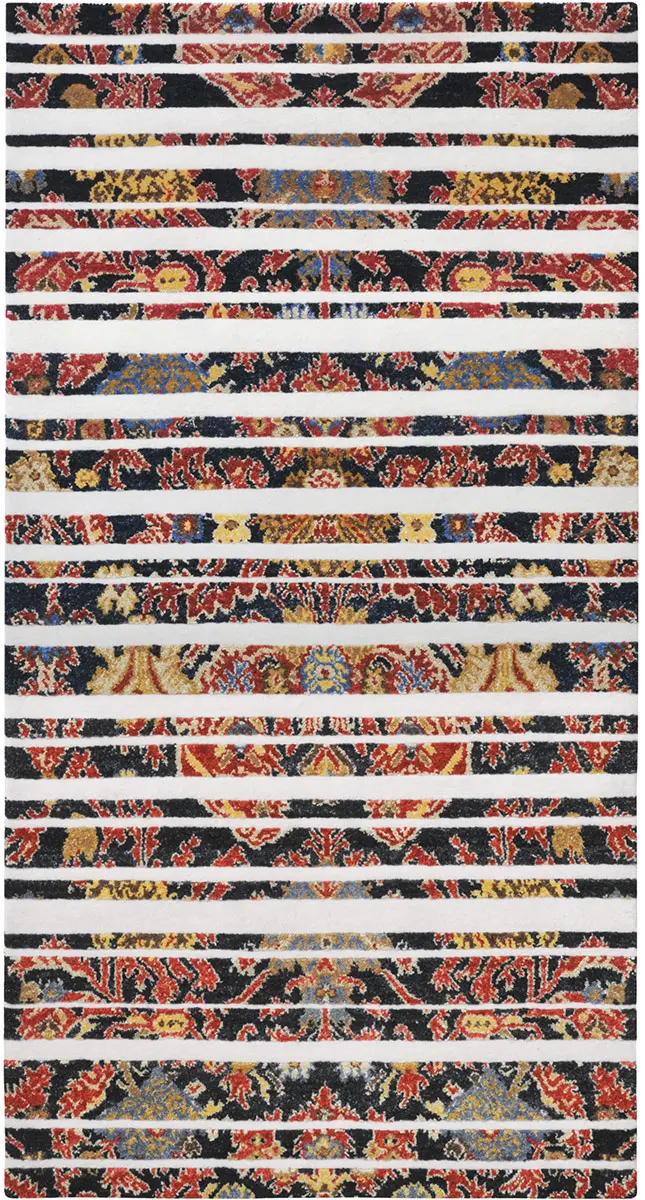 I and I White Abstract Cotton Rug