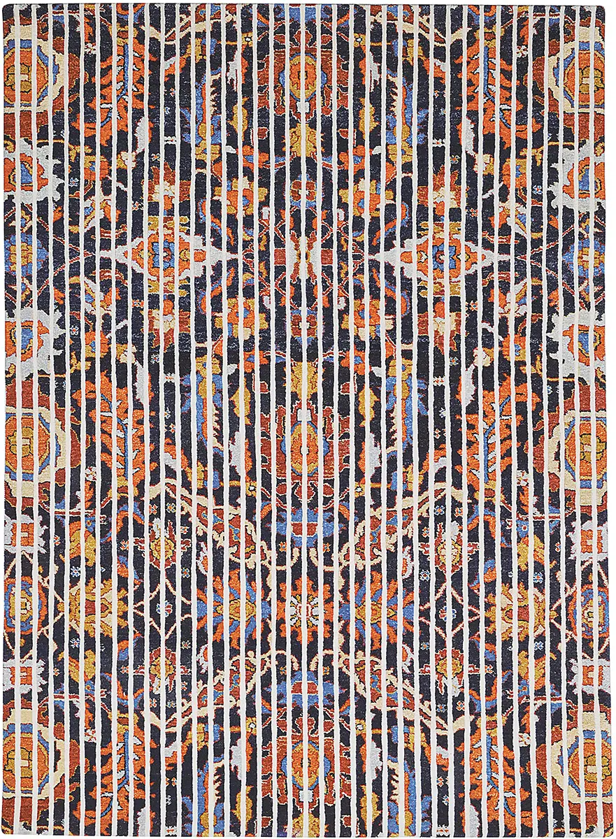 I and I White Abstract Cotton Rug 2