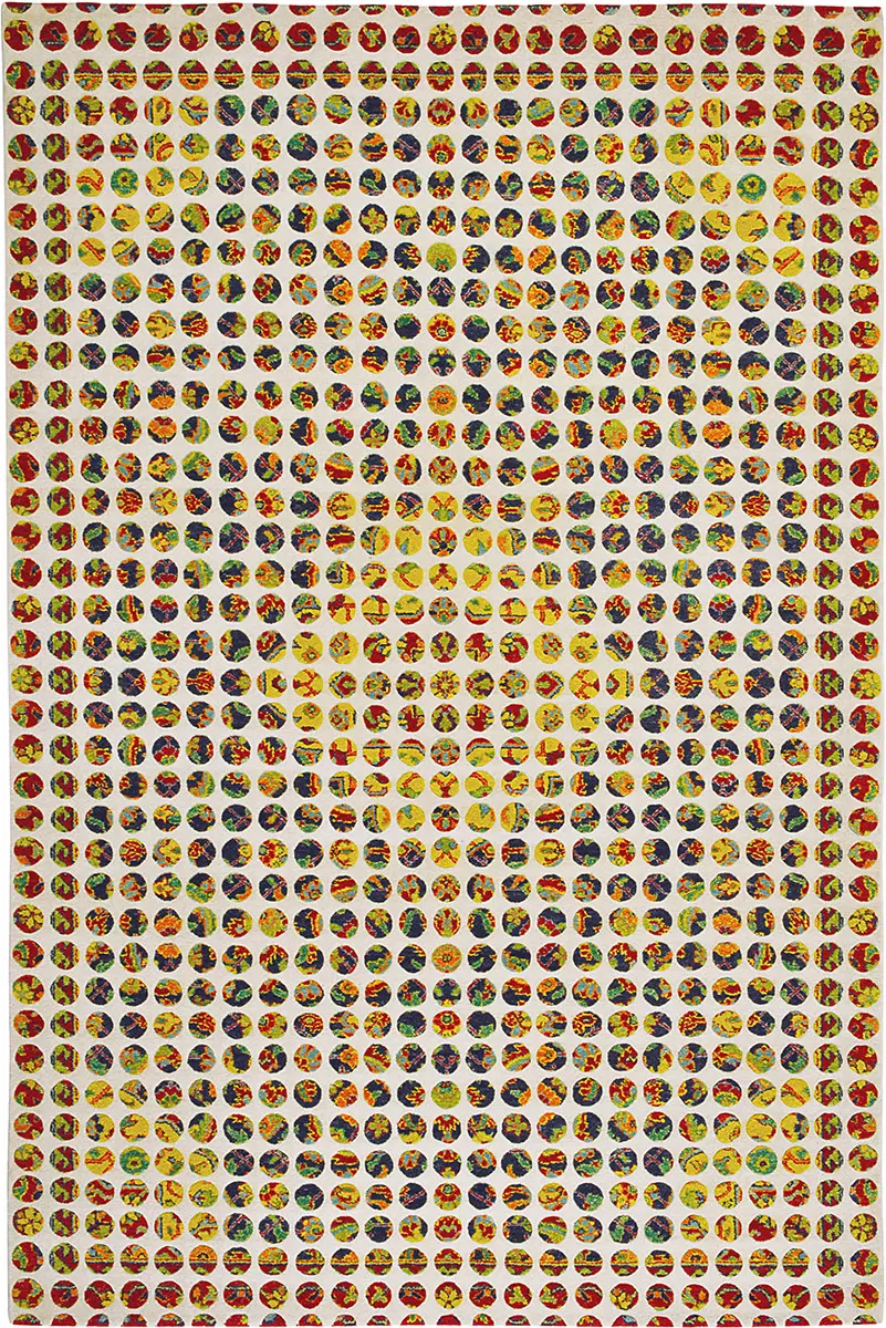 I and I White Abstract Cotton Rug 4