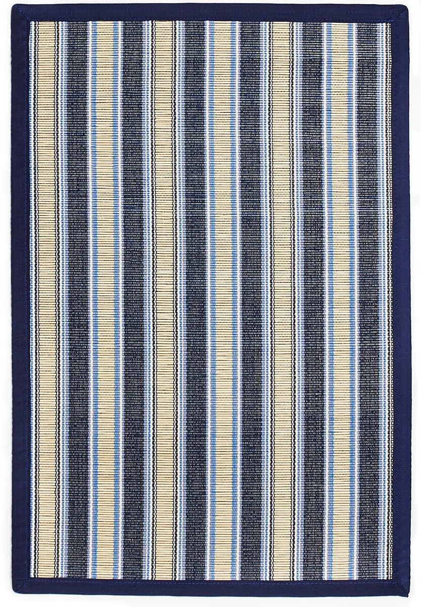 Anji Mountain Blue Flatweave Bordered Rug