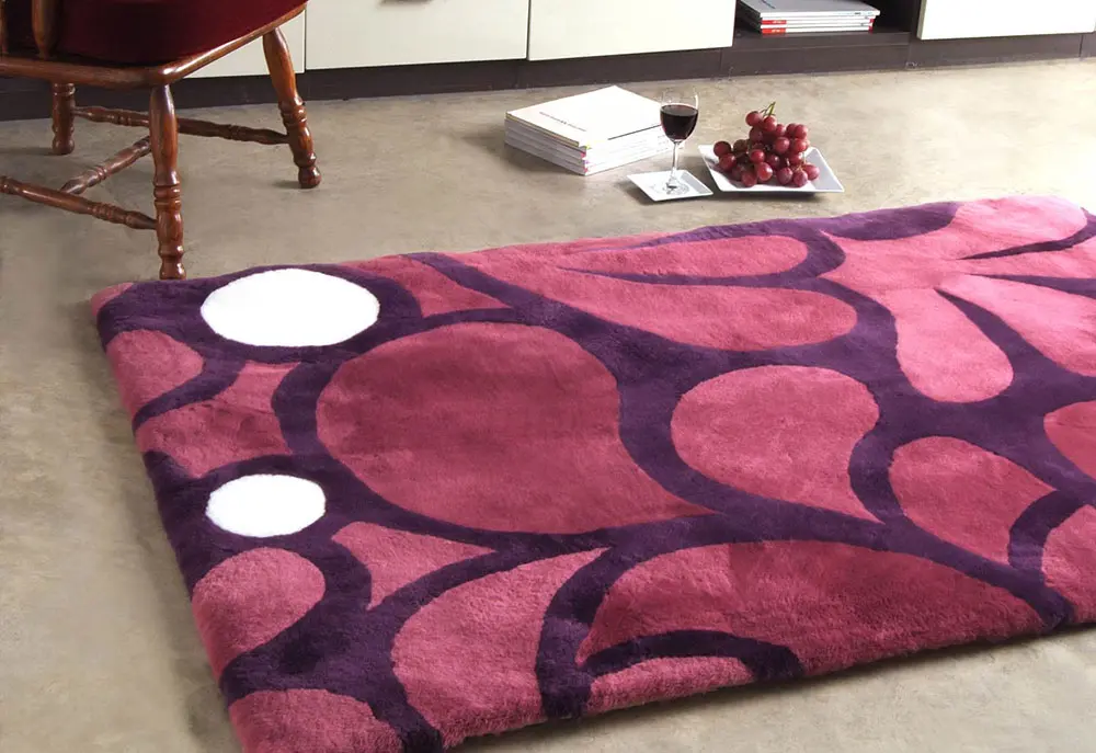 Bowron Pink Sheepskin Oddly Shaped Rug