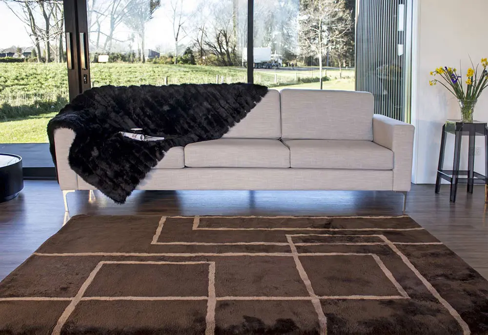 Bowron Brown Sheepskin Oddly Shaped Rug 2