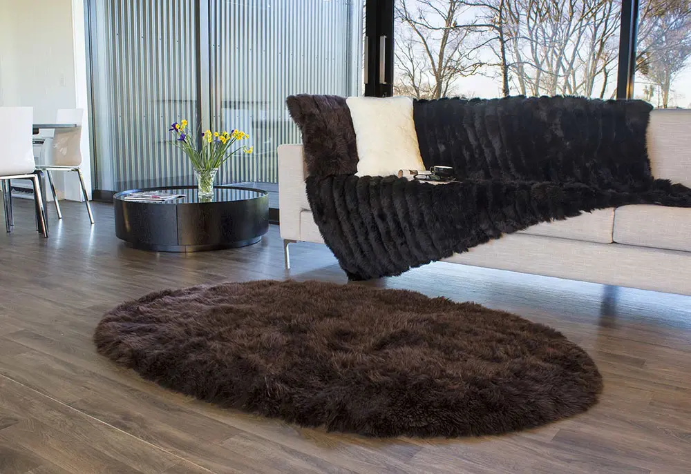 Bowron Brown Sheepskin Oddly Shaped Rug 8