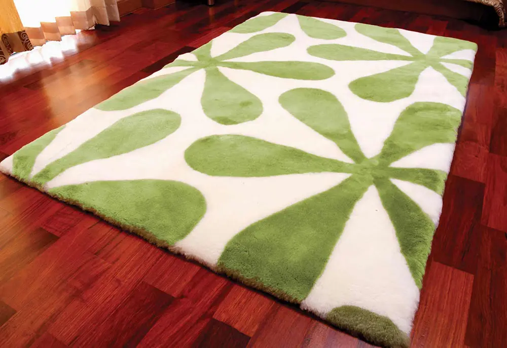 Bowron Green Sheepskin Oddly Shaped Rug