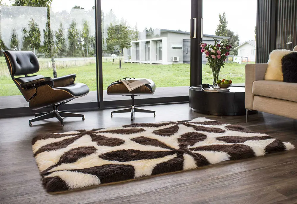 Bowron Brown Sheepskin Oddly Shaped Rug 7