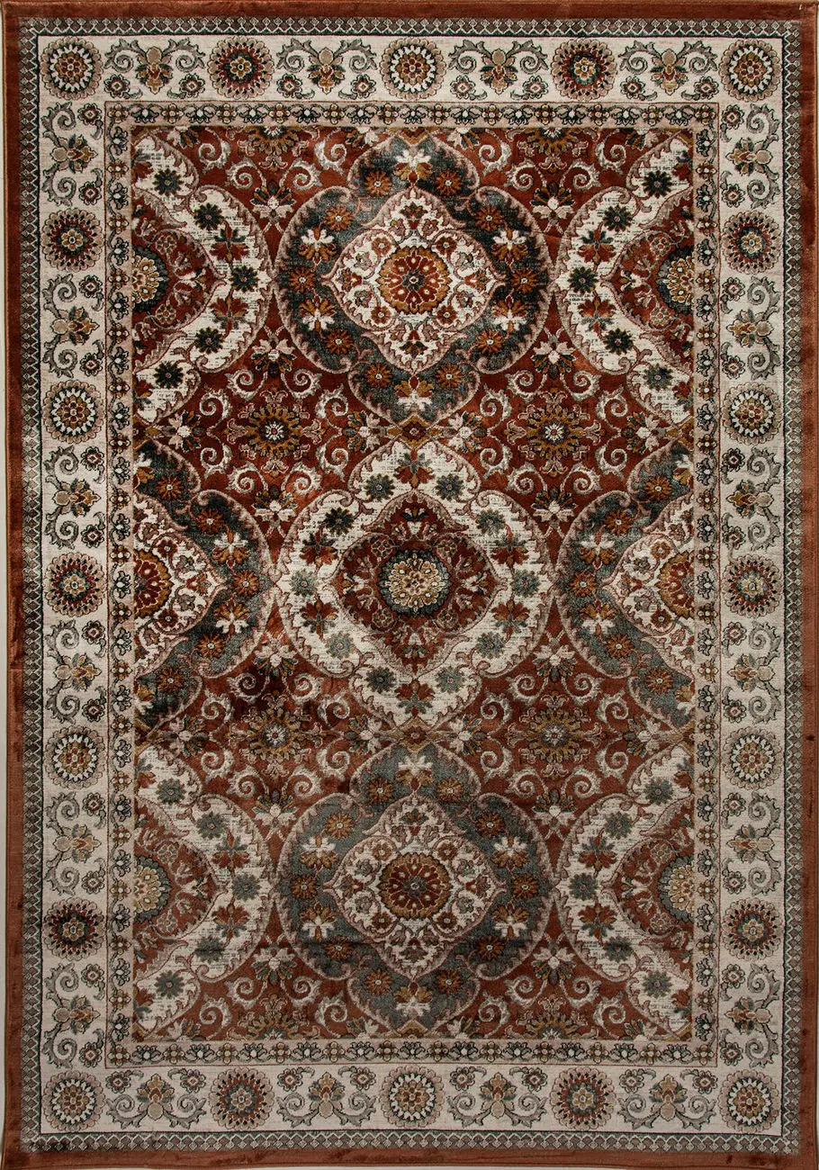 Modern Loom Venice 1578 Rust/Cream Silk Rug