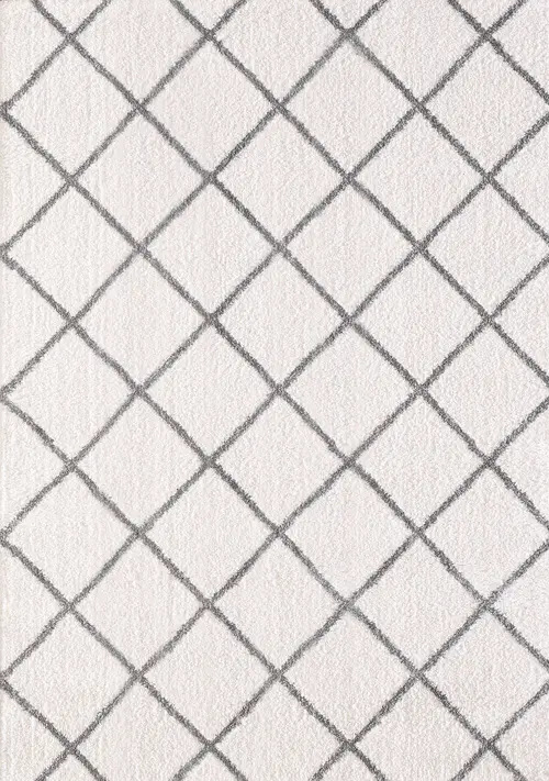 Modern Loom Silky Shag 5920 Ivory/Silver Transitional Rug