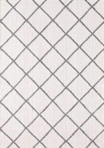 Modern Loom Silky Shag 5920 Ivory/Silver Transitional Rug