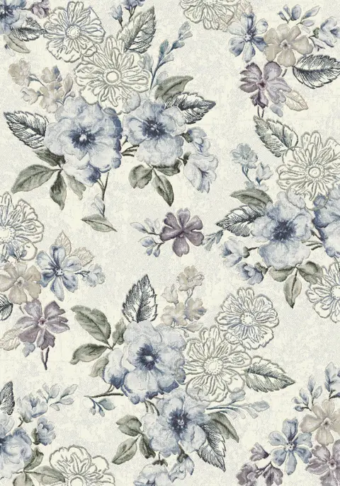 Modern Loom Eclipse 63322 Cream Blue Transitional Rug