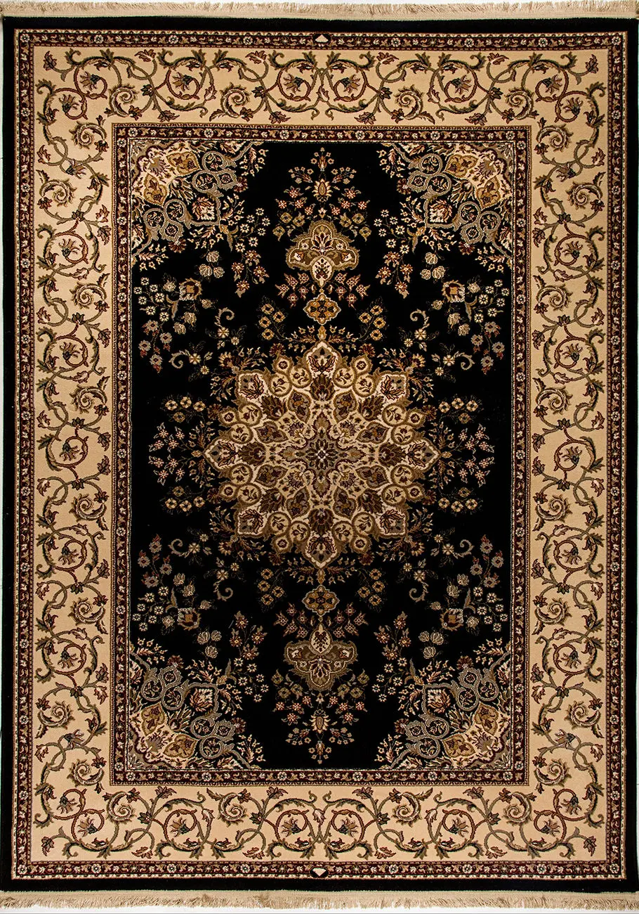 Dynamic Rugs Black Traditional Rug