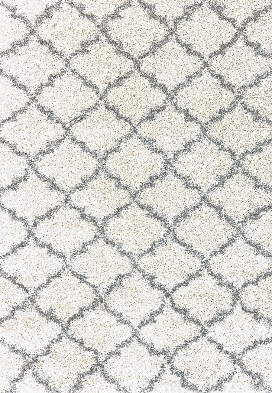 Modern Loom Crystal 8520 Cream/Grey Shag Rug