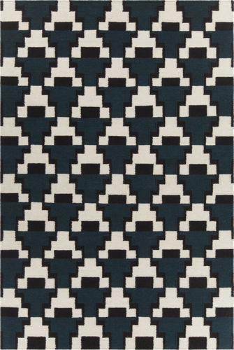 Chandra Bense AVO-34400 Dk. Blue Patterned Wool Rug Product Image