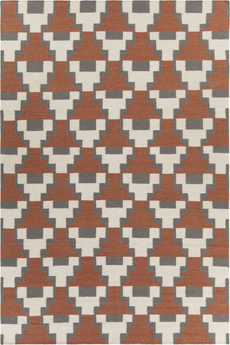 Chandra Bense AVO-34401 Dk. Orange Patterned Wool Rug Product Image