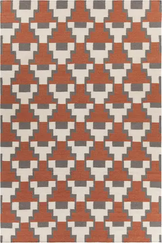 Chandra Bense AVO-34401 Dk. Orange Patterned Wool Rug