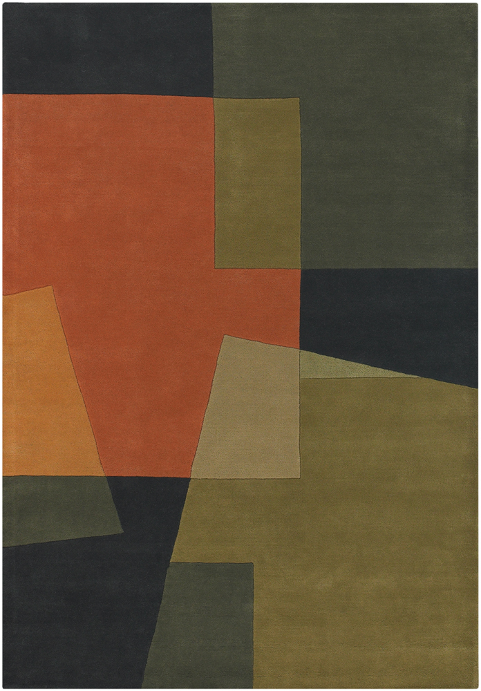 Chandra Bense BEN-3014 Green Abstract Rug
