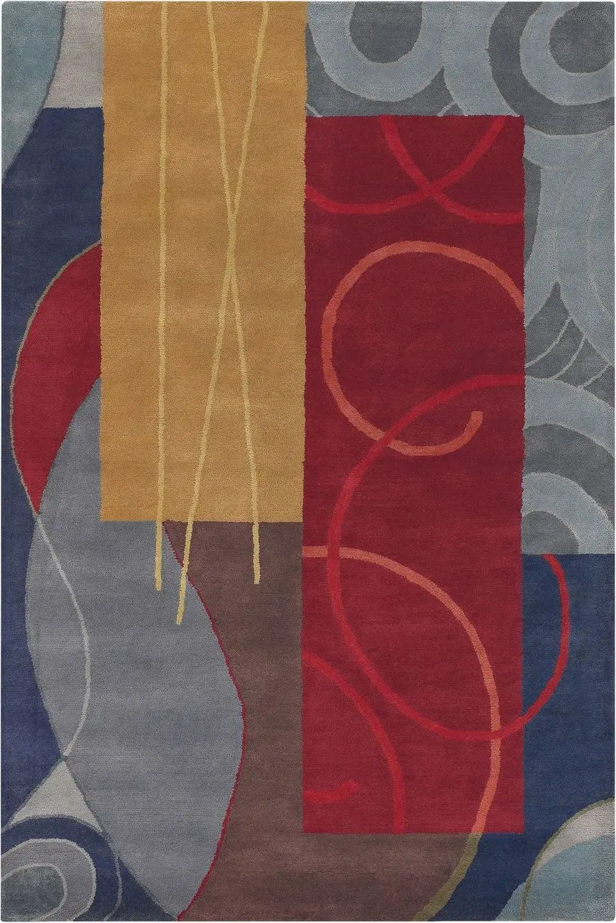 Chandra Bense BEN-3015 Lt. Red Abstract Rug