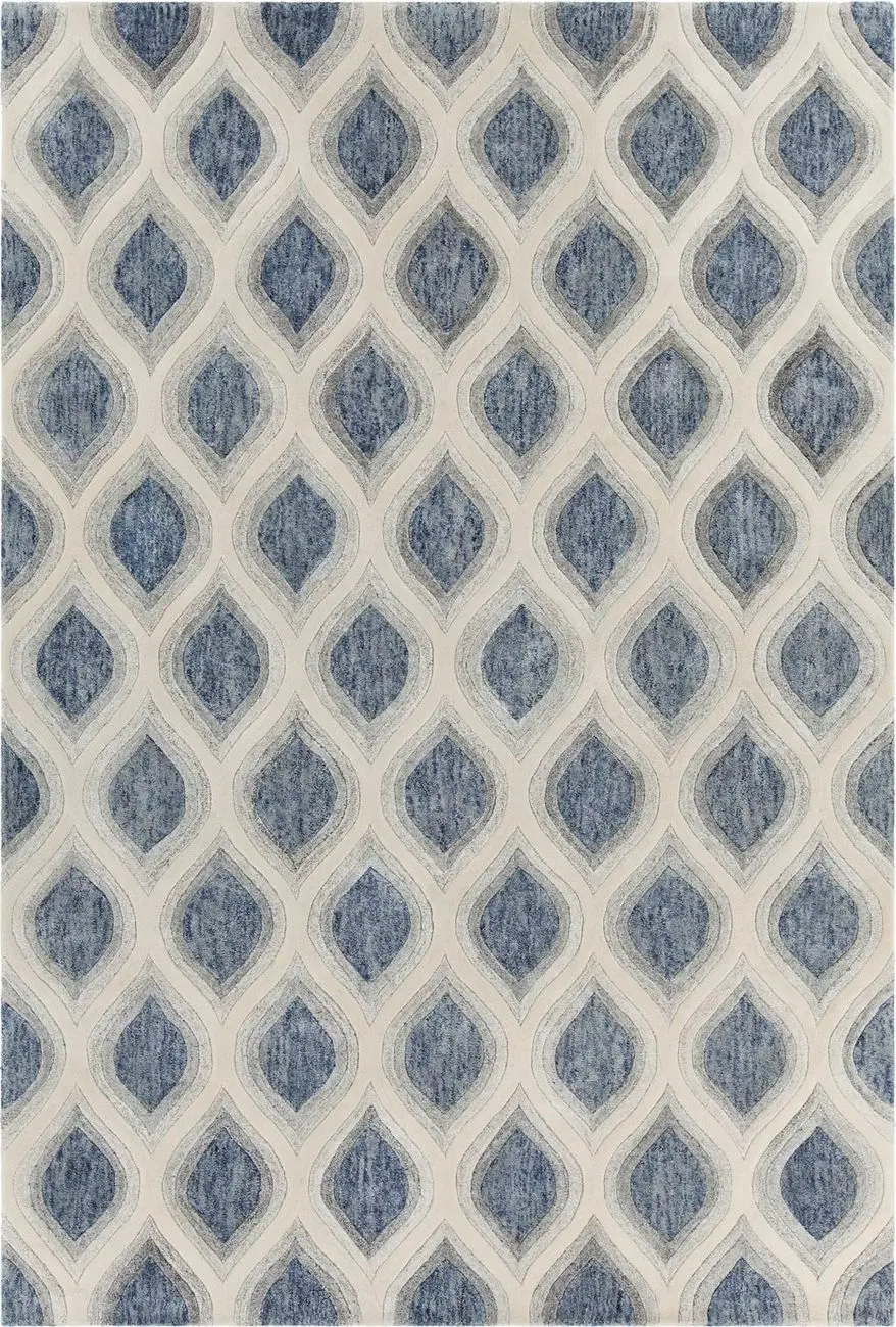 Chandra Clara CLA-7100 Blue Patterned Silk Rug