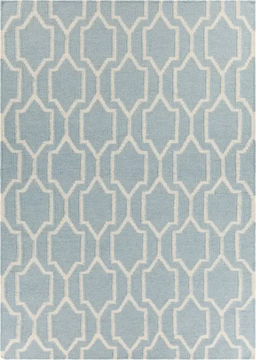 Chandra Dacio DAC-34601 Lt. Blue Flatweave Patterned Rug