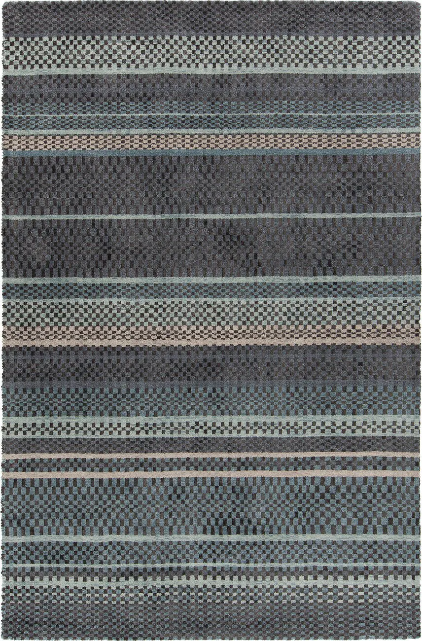 Chandra Evora EVO-33400 Dk. Gray Striped Silk Rug