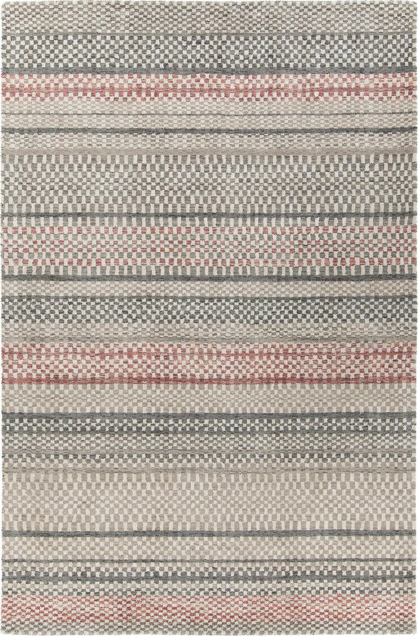 Chandra Evora EVO-33401 Lt. Gray Striped Silk Rug