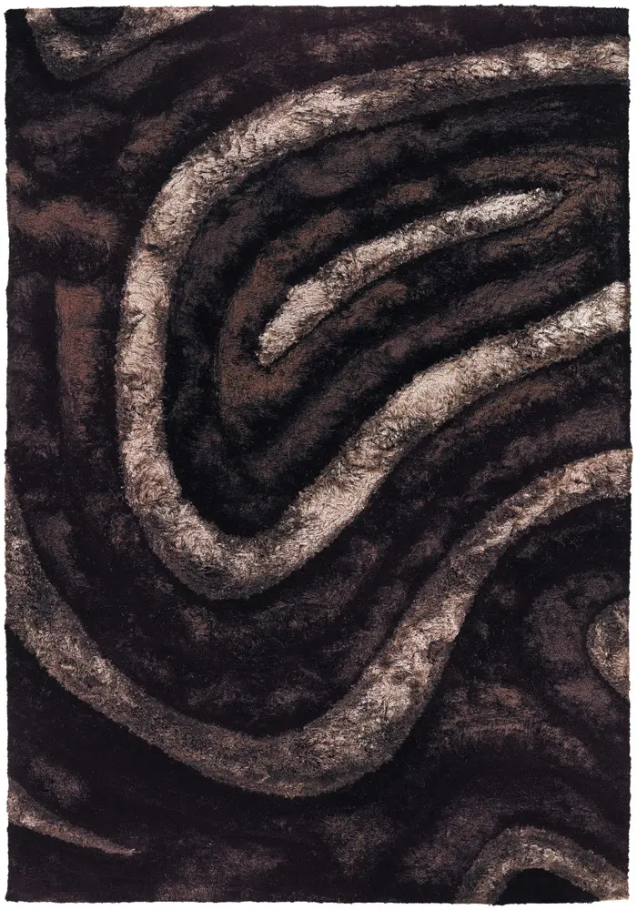 Chandra Flemish FLE-51113 Dk. Brown Abstract Rug