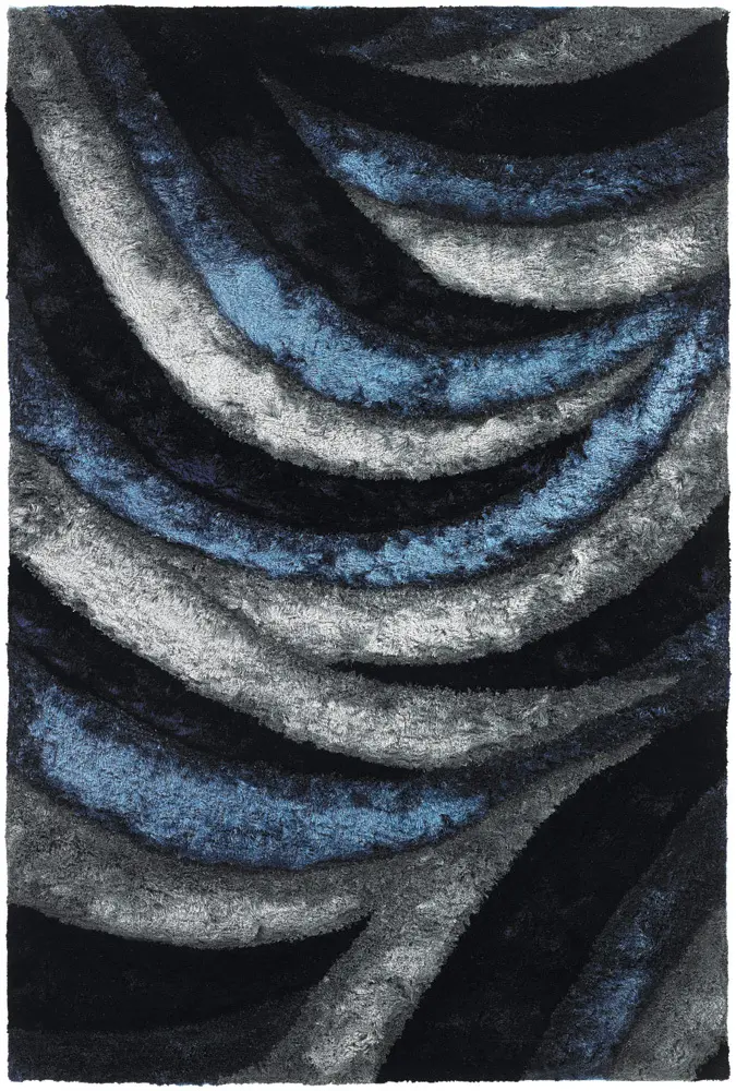 Chandra Flemish FLE-51114 Dk. Blue Abstract Rug