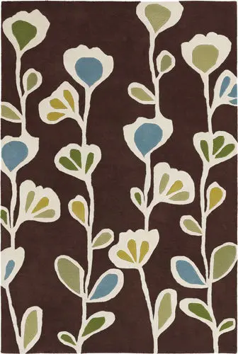 Chandra Inhabit INH-21608 Dk. Brown Floral Rug