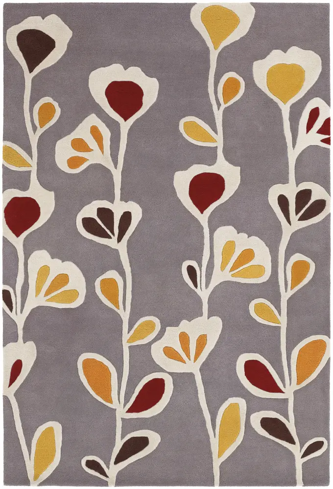 Chandra Inhabit INH-21609 Gray Floral Rug