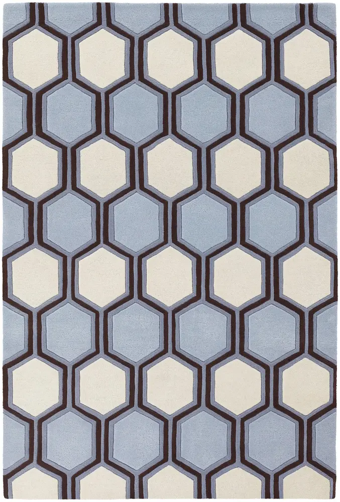 Chandra Inhabit INH-21611 Lt. Blue Patterned Rug