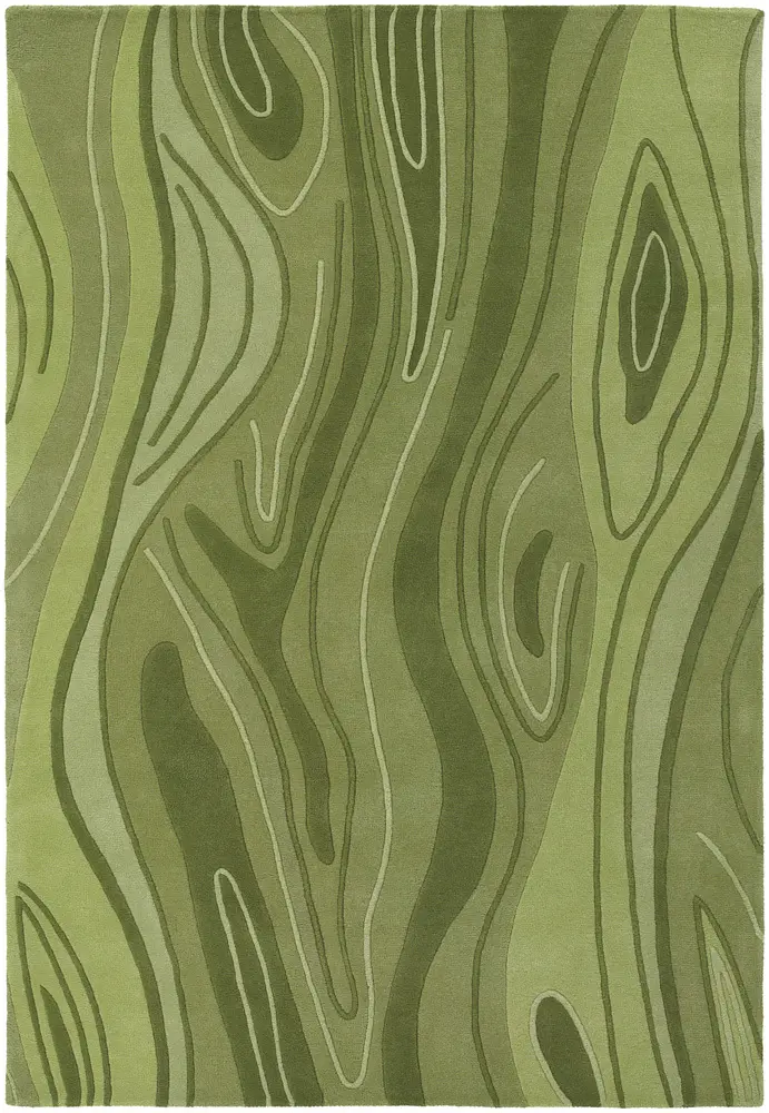 Chandra Inhabit INH-21617 Green Abstract Rug
