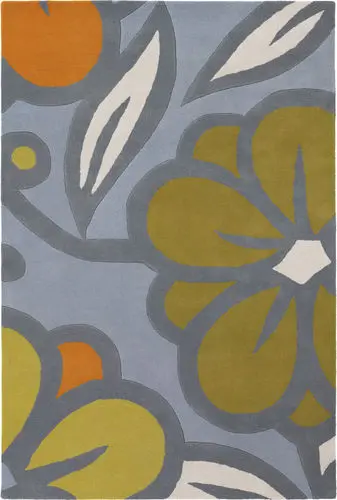 Chandra Inhabit INH-21624 Gray Abstract Floral Rug