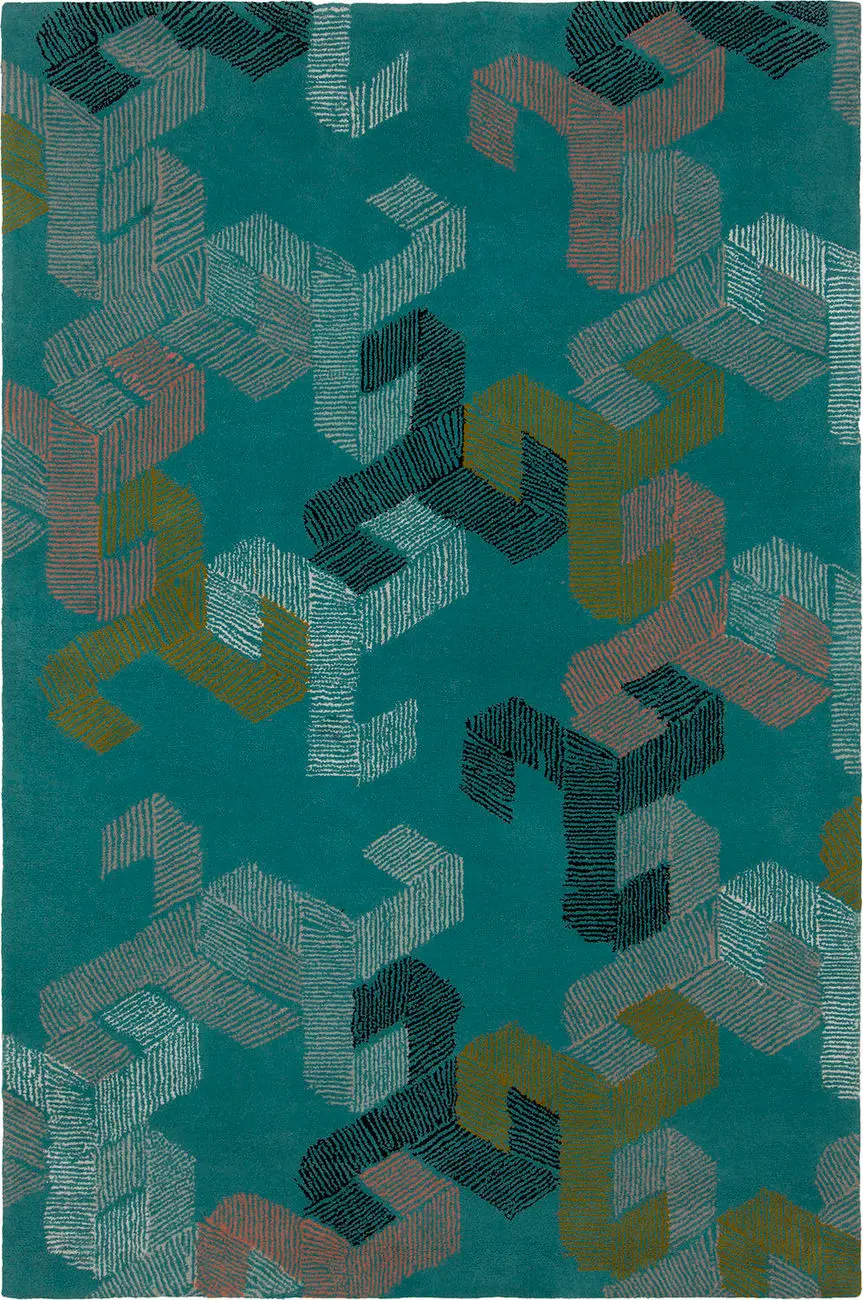 Chandra Jessica Swift JES-28906 Green Abstract Rug