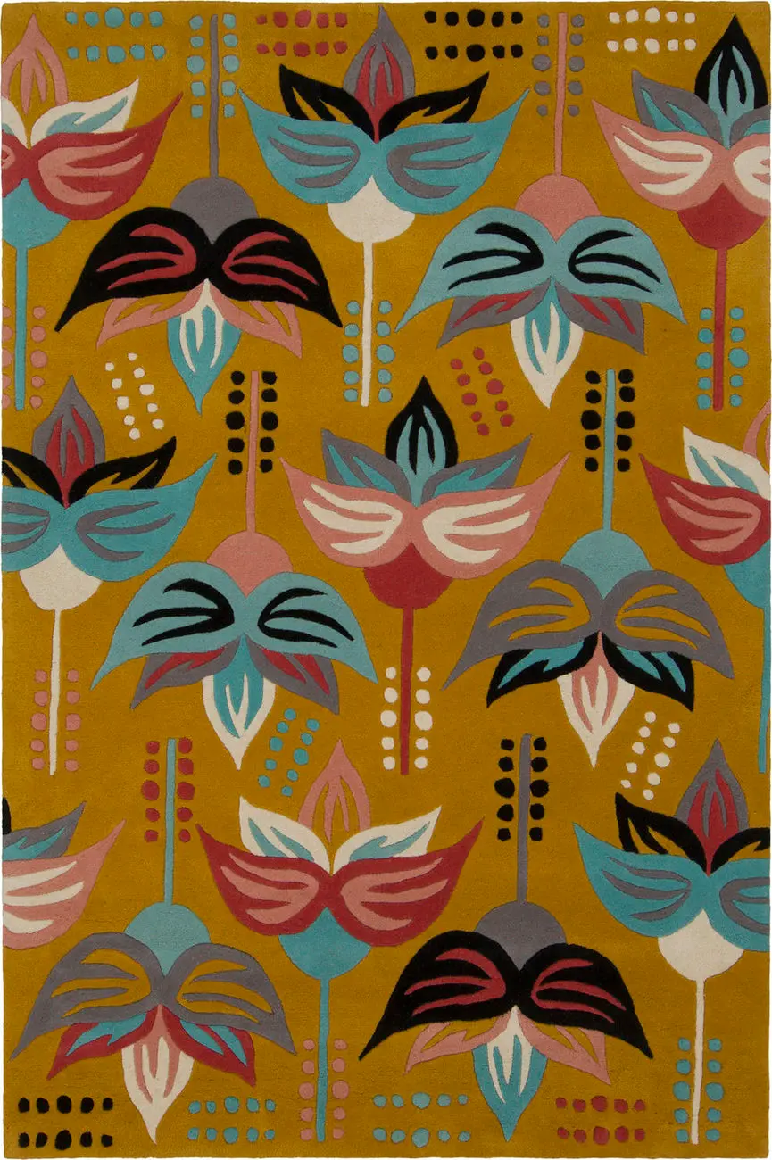 Modern Loom Jessica Swift JES-28910 Dk. Orange Floral Transitional Rug