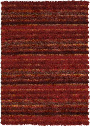Modern Loom Lavasa LAV-21400 Dk. Red Shag Striped Rug Product Image