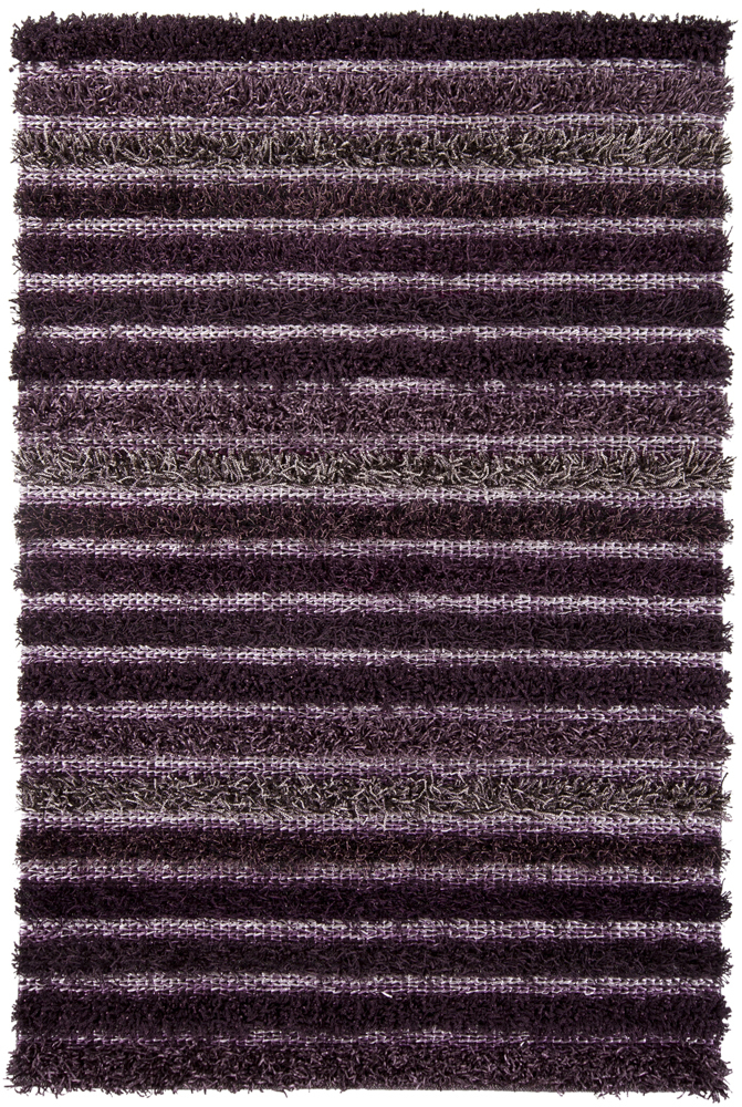 Modern Loom Lavasa LAV-21401 Dk. Purple Shag Striped Rug