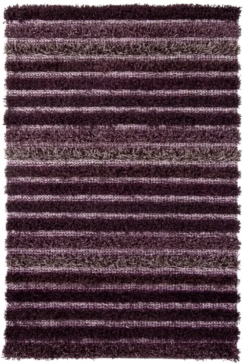 Modern Loom Lavasa LAV-21401 Dk. Purple Shag Striped Rug