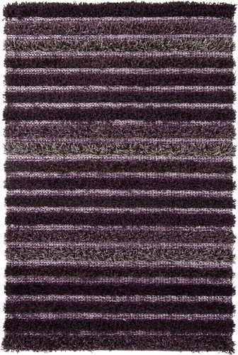 Modern Loom Lavasa LAV-21401 Dk. Purple Shag Striped Rug Product Image
