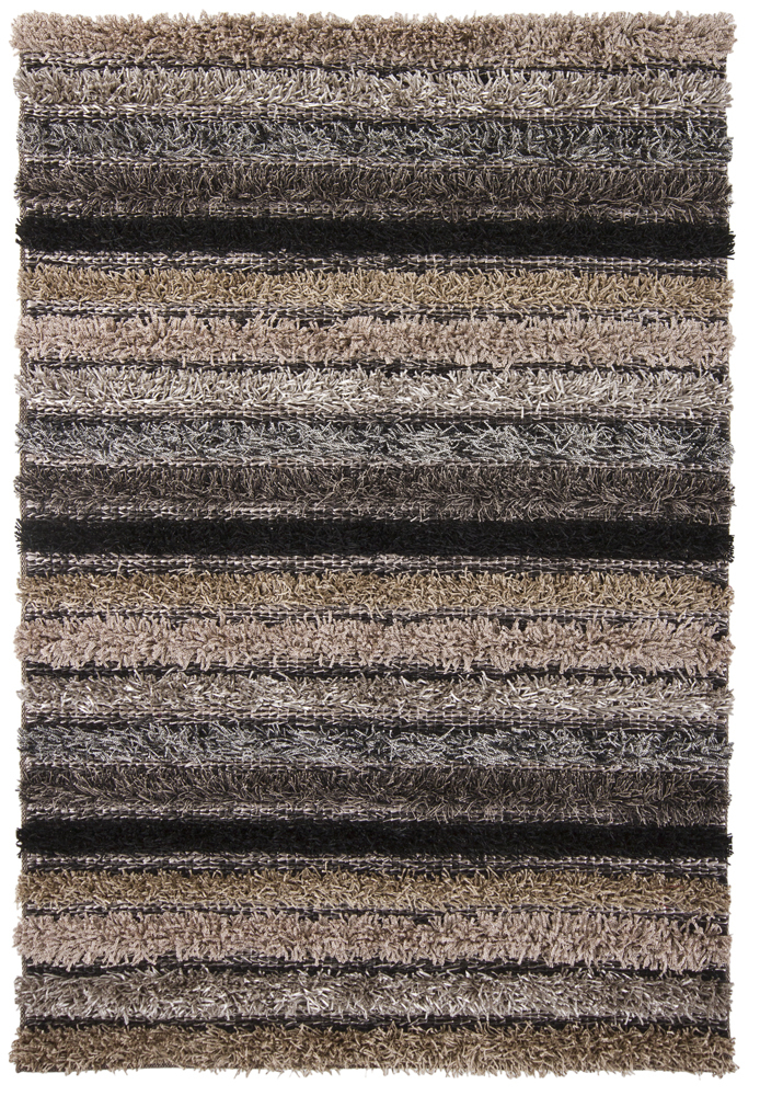 Modern Loom Lavasa LAV-21403 Gray Shag Striped Rug