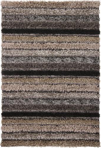 Modern Loom Lavasa LAV-21403 Gray Shag Striped Rug Product Image