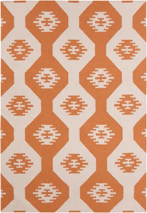 Modern Loom Lima LIM-25716 Orange Flatweave Wool Rug