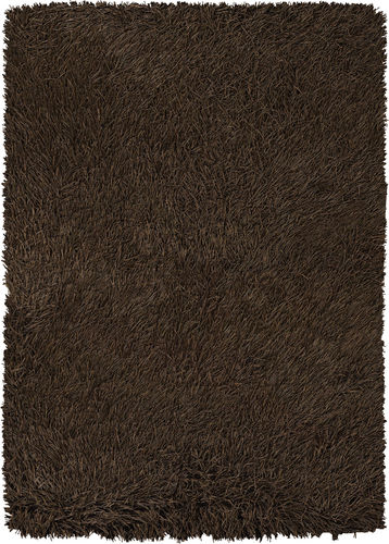 Modern Loom Poligan POL-30801 Dk. Brown Shag Solid Color Rug Product Image
